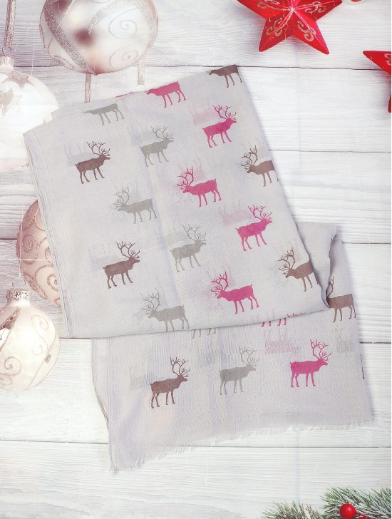 Caribou Print Fashion Scarf Caribou Print Fashion Scarf